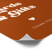 レトロスタイリッシュな燃えたオレンジ色のカードとギフトサイン ポスター (角)