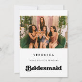 レトロスタイリッシュな花嫁のメイドありがとうフォトカード 招待状 (正面)