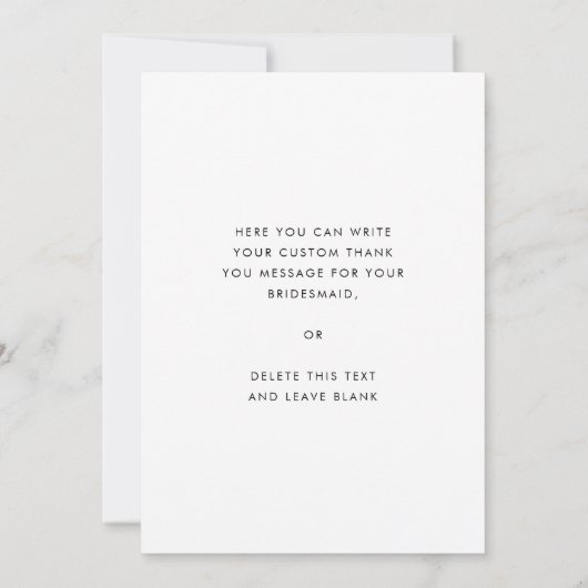 レトロスタイリッシュな花嫁のメイドありがとうフォトカード 招待状 (裏面)