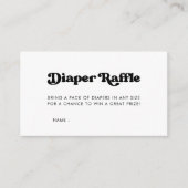 レトロスタイリッシュな赤ちゃんシャワーおむつラッフル エンクロージャーカード (正面)