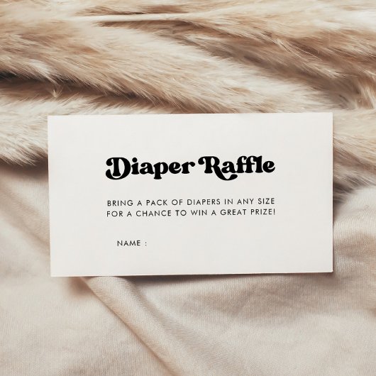 レトロスタイリッシュな赤ちゃんシャワーおむつラッフル エンクロージャーカード
