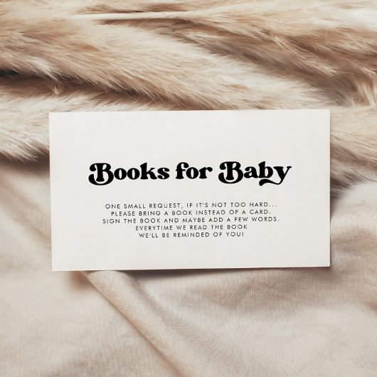 レトロスタイリッシュな赤ちゃんシャワーブックリクエストカード エンクロージャーカード