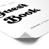 レトロスタイリッシュにゲストブックのサイン結婚に署名する ポスター (角)