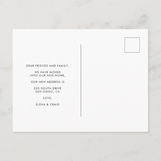 レトロスタイリッシュに新しいアドレスを移動 ポストカード (裏面)