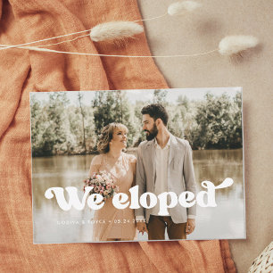 レトロスタイリッシュの写結婚真を駆け落ちた 案内状