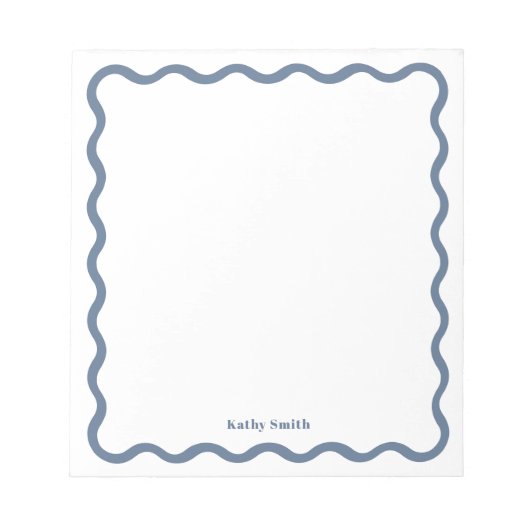 レトロスタイリッシュの青いパーソナライズされた文具 ノートパッド (正面)