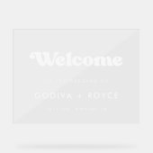 レトロスタイリッシュへようこそ結婚の澄ん アクリルサイン (正面)