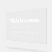 レトロスタイリッシュへようこそ結婚の澄ん アクリルサイン (傾斜)