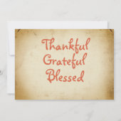 レトロスタイリッシュアップルパンプキンサンクスギビング 招待状 (裏面)