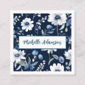 レトロスタイリッシュエレガント青白い花 エンクロージャーカード (正面)