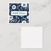 レトロスタイリッシュエレガント青白い花 エンクロージャーカード (正面/裏面)