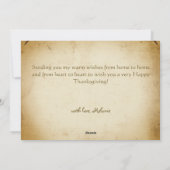 レトロスタイリッシュカボチャとフルーツハッピー感謝祭 シーズンカード (裏面)