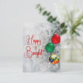 レトロスタイリッシュカラフルオーナメントクリスマスツリー シーズンポストカード (スタンド正面)