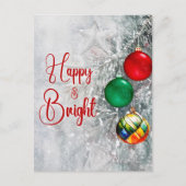 レトロスタイリッシュカラフルオーナメントクリスマスツリー シーズンポストカード (正面)