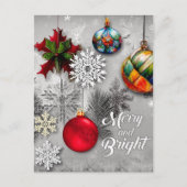 レトロスタイリッシュカラフルオーナメント シーズンポストカード (正面)