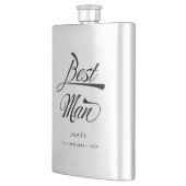 レトロスタイリッシュタイポグラフィ花婿介添人Groomsmen フラスク (左)