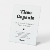 レトロスタイリッシュタイムカプセル1st誕生日サイン 台座サイン (正面)