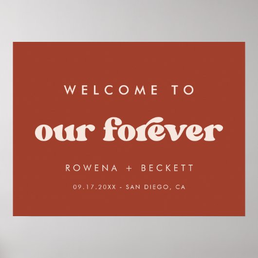 レトロスタイリッシュテラコッタウェルカムトゥーフォーエバー ポスター (正面)