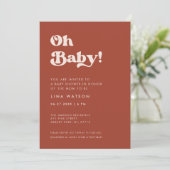 レトロスタイリッシュテラコッタオベビー 招待状 (スタンド正面)