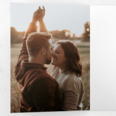 レトロスタイリッシュテラコッタオールインワンの写結婚真 三つ折り招待状 (内部最初)