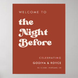 レトロスタイリッシュテラコッタナイトウィーウェルカム ポスター