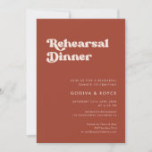 レトロスタイリッシュテラコッタリハーサルディナー 招待状 (正面)