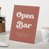 レトロスタイリッシュテラコッタ結婚のオープンバー 台座サイン (インサイチュ)