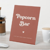 レトロスタイリッシュテラコッタ結婚のポップコーンバー 台座サイン (インサイチュ)