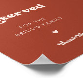 レトロスタイリッシュテラコッタ結婚の予約看板 ポスター (角)