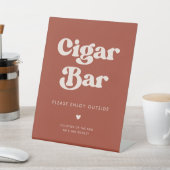 レトロスタイリッシュテラコッタ結婚の葉巻バー 台座サイン (インサイチュ)