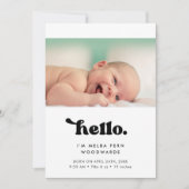 レトロスタイリッシュハローベビーフォト誕生 案内状 (正面)