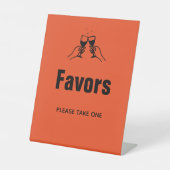 レトロスタイリッシュハンド描画結婚式の引き出物 台座サイン (正面)