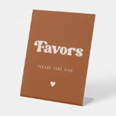 レトロスタイリッシュバーンオレンジ結婚式の引き出物 台座サイン (正面)