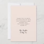 レトロスタイリッシュバーンオレンジ色の赤ちゃんシャワー サンキューカード (裏面)