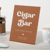 レトロスタイリッシュバーンドオレンジ結婚ズ葉巻バー 台座サイン (インサイチュ)