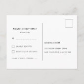 レトロスタイリッシュバーンドオレンジ色の結婚式RSVP ポストカード (裏面)