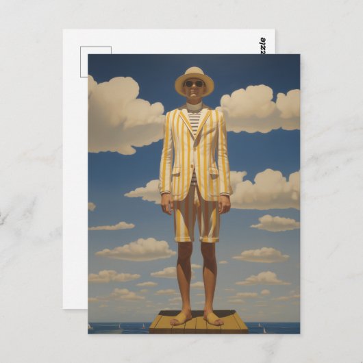 レトロスタイリッシュビーチウェア印象的な夏ファッション ポストカード (正面/裏面)
