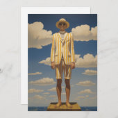 レトロスタイリッシュビーチウェア印象的な夏ファッション 招待状 (正面/裏面)