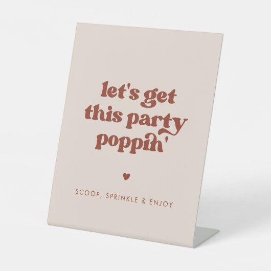 レトロスタイリッシュピンクこのパーティーポップピンをゲットしよう 台座サイン (正面)