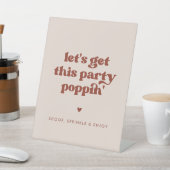 レトロスタイリッシュピンクこのパーティーポップピンをゲットしよう 台座サイン (インサイチュ)