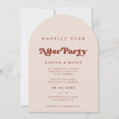 レトロスタイリッシュピンク幸せにもパーティーアーチ後 招待状 (正面)