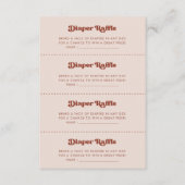 レトロスタイリッシュピーチピンクおむつラッフルゲームカード エンクロージャーカード (正面)