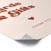 レトロスタイリッシュピーチピンクカード&ギフトサイン ポスター (角)