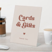 レトロスタイリッシュピーチピンクカード&ギフト結婚ズ 台座サイン (インサイチュ)