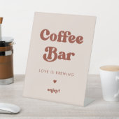 レトロスタイリッシュピーチピンクズ結婚コーヒーバー 台座サイン (インサイチュ)