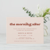 レトロスタイリッシュピーチピンクズ結婚ブランチ 招待状 (スタンド正面)