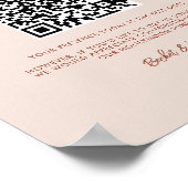 レトロスタイリッシュピーチピンクハネムーンファンドQRコード ポスター (角)