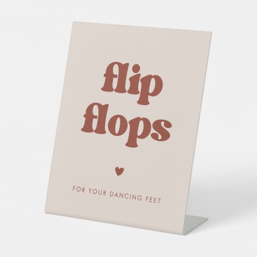 レトロスタイリッシュピーチピンクビーチサンダル結婚ズ 台座サイン (正面)