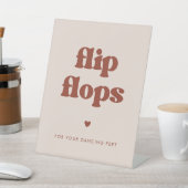 レトロスタイリッシュピーチピンクビーチサンダル結婚ズ 台座サイン (インサイチュ)