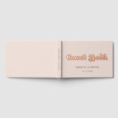 レトロスタイリッシュピーチピンクローズゴールドフォイル結婚ズ ゲストブック (全面)